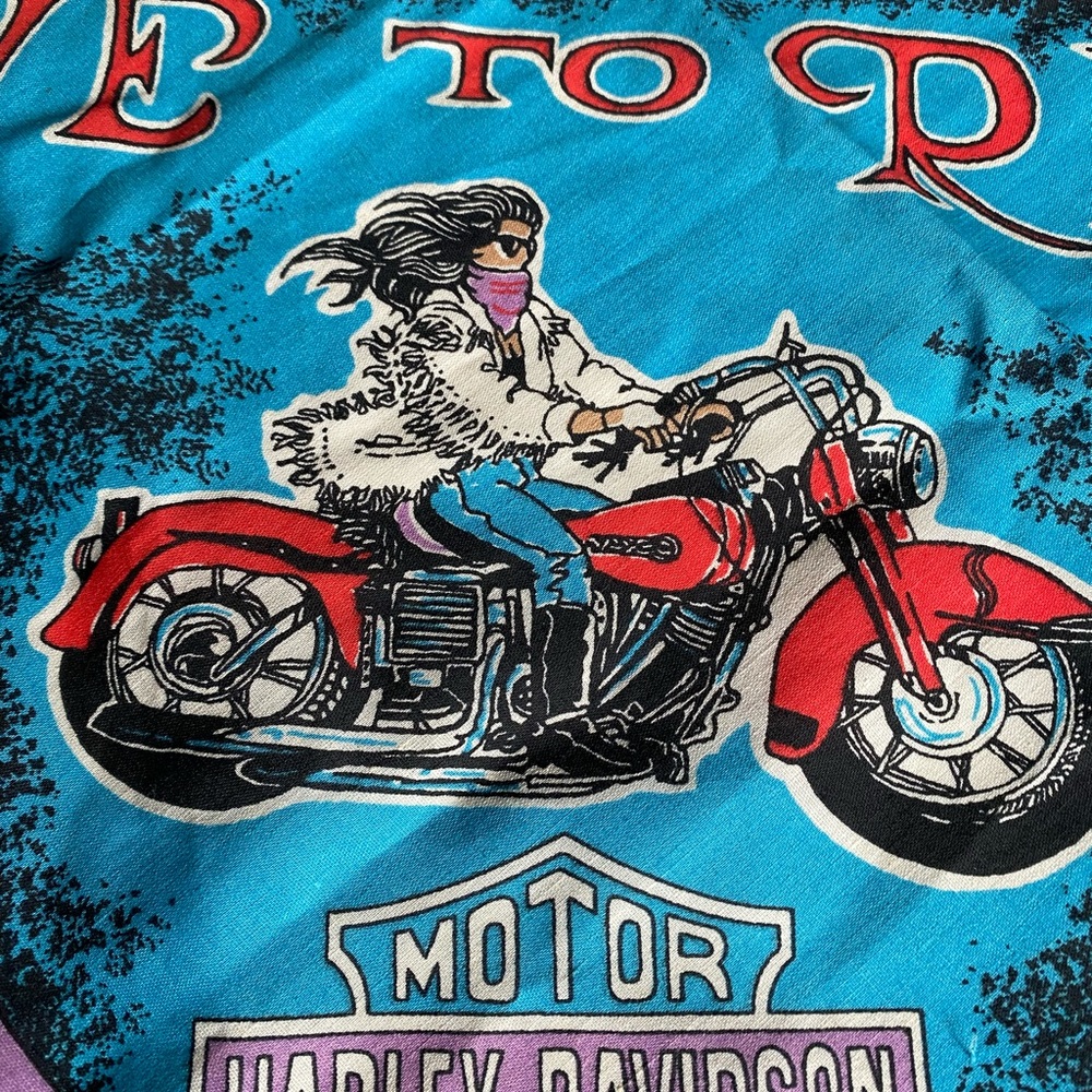 Vintage 1980’s Harley Davidson Scarf Bandana. Live to Ride